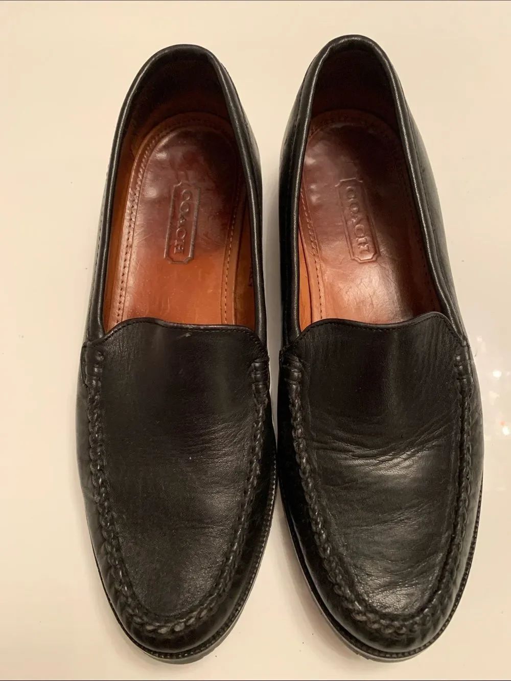 Coach Black Leather Women’s Slip-On Loafers Size 8M